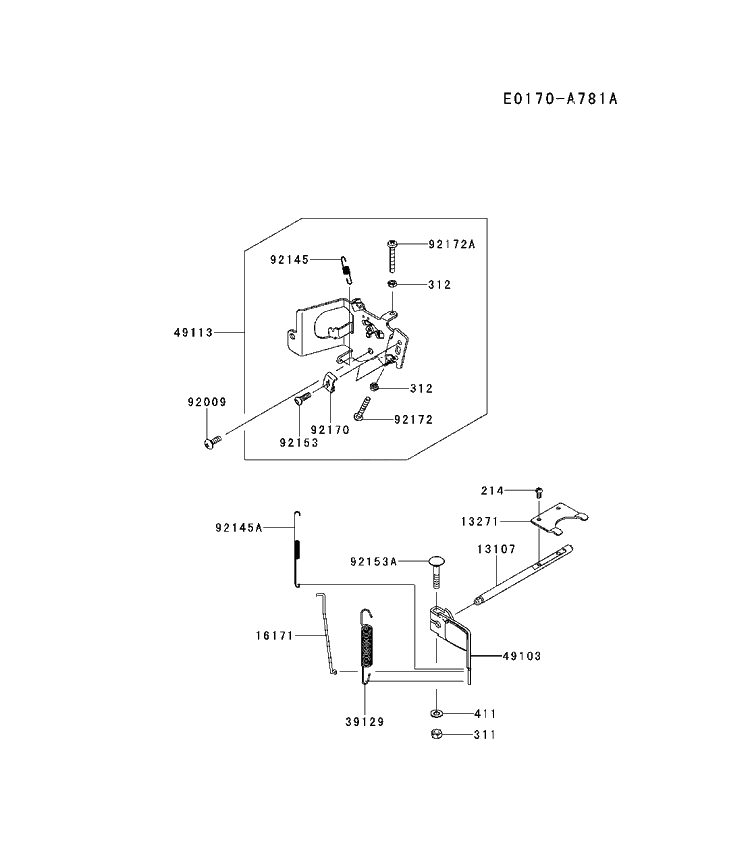 Controls Diagram and Parts List for FR600V-AS11 2017-09 Husqvarna Engine