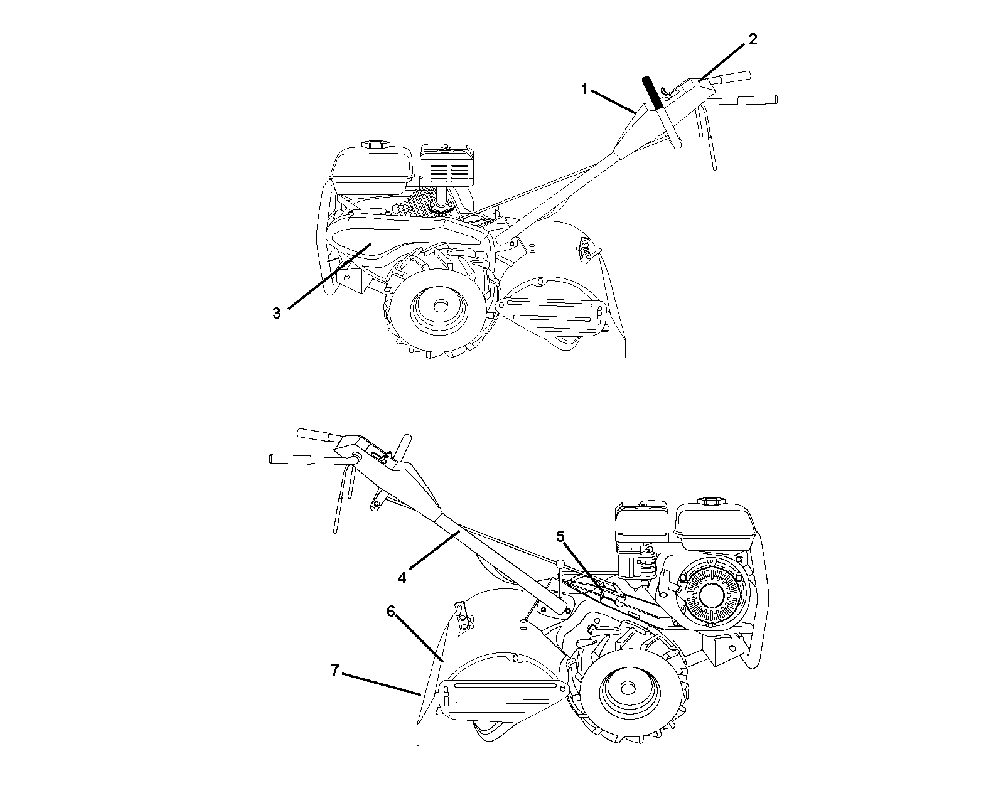 Decals Diagram and Parts List for CRTH550 (954140064B)(1999-03) Husqvarna Tiller