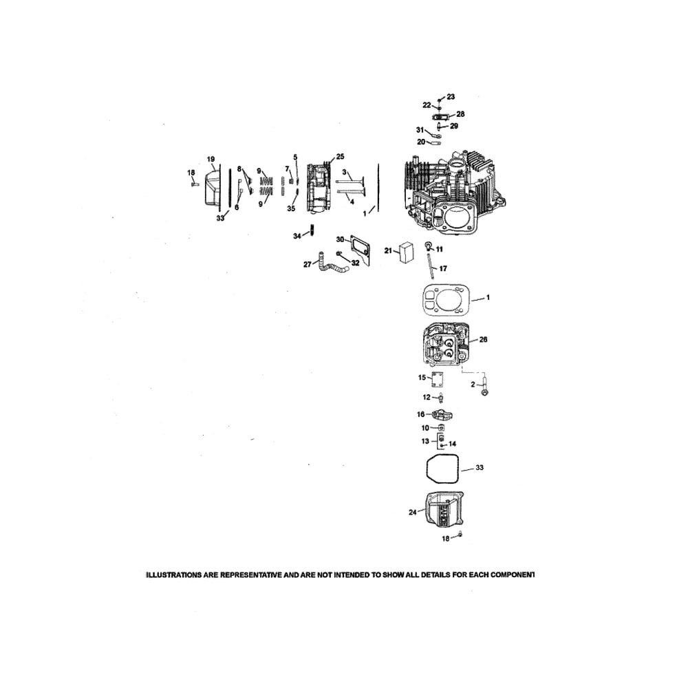 Engine >> Cylinder Head/Breather Diagram and Parts List for YTH20K46-96043027700  Husqvarna Lawn Tractor