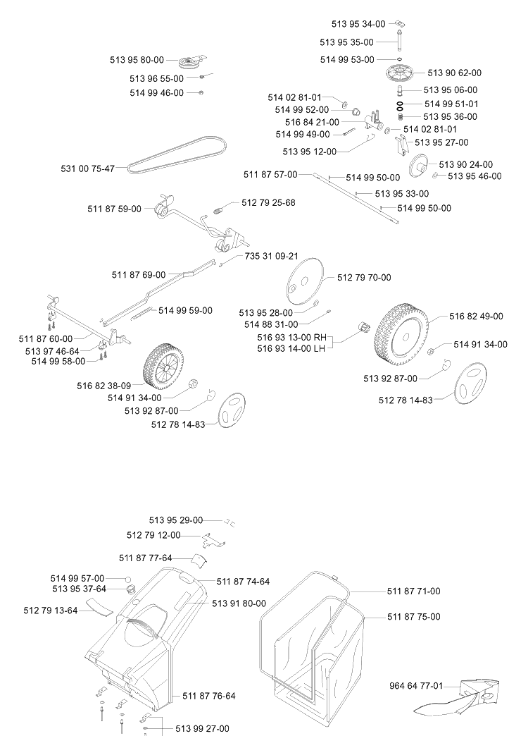 Wheels And Tires 6 Diagram and Parts List for 49 ROYAL Husqvarna Lawn Mower
