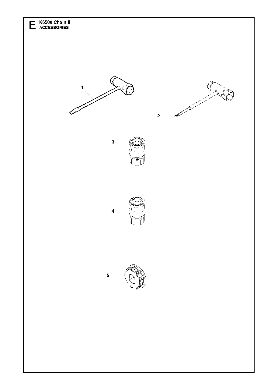 Accessories Diagram and Parts List for K6500CHAINII 2016-12 Husqvarna Circular Saw