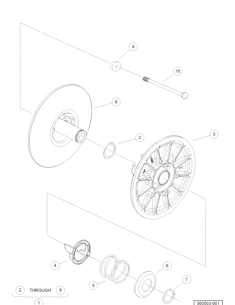 Driven Clutch Diagram and Parts List for HUV4421DXP 2006-11 Husqvarna Lawn Tractor