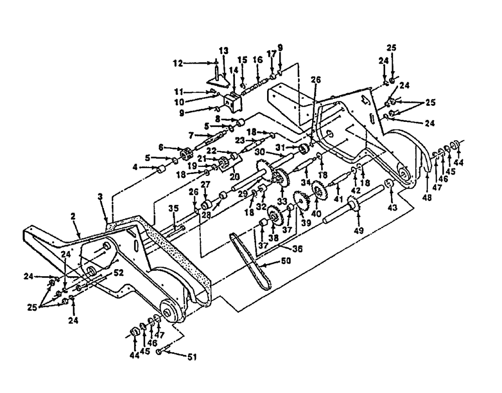 Transmission Diagram and Parts List for CRT50 (954000031-B)(1990-11) Husqvarna Tiller
