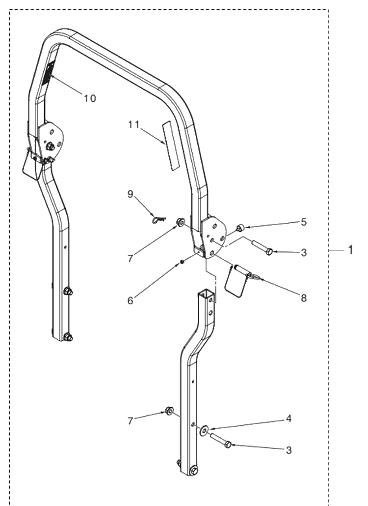 Frame 3 Diagram and Parts List for MZ54 (97045580100)(2019-12) Husqvarna Lawn Mower