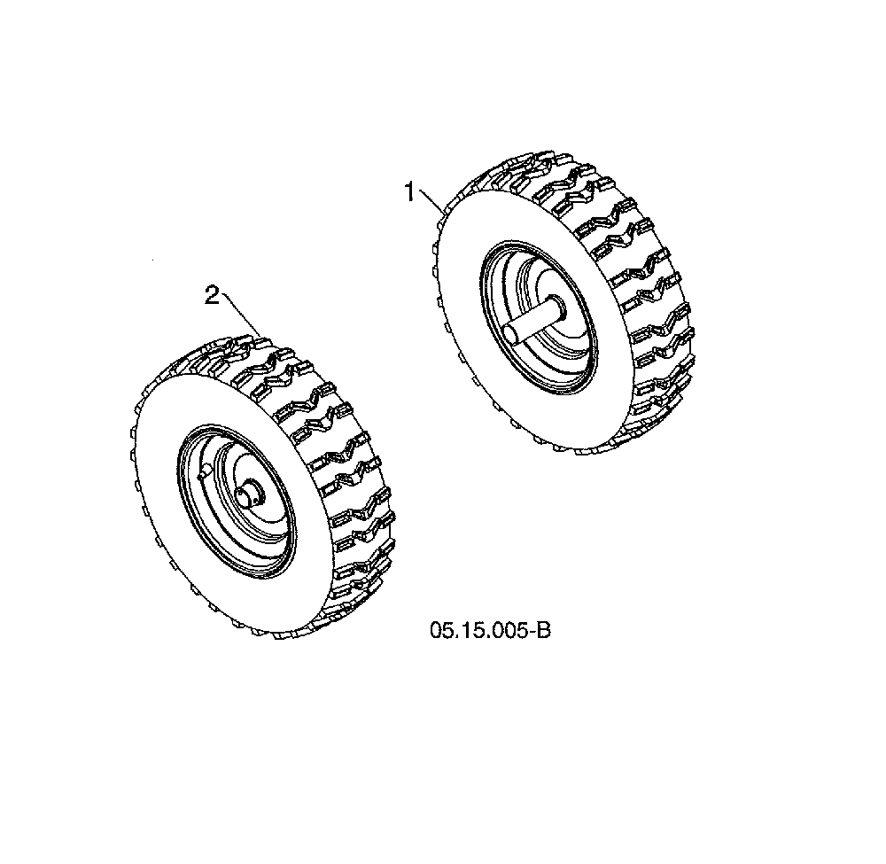 Wheels Diagram and Parts List for 96193010106  Husqvarna Snow Blower