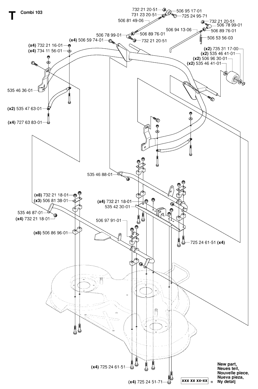 Protection Frame Diagram and Parts List for R15-V2 (953533701)(2006-05) Husqvarna Lawn Tractor