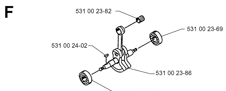 Crankshaft 2 Diagram and Parts List for 132R 19994000001-20050100000 Husqvarna Brush Cutter