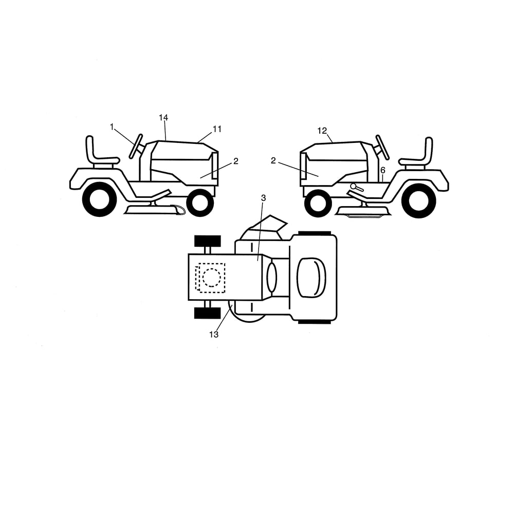 Decals Diagram and Parts List for 917280020  Husqvarna Lawn Tractor
