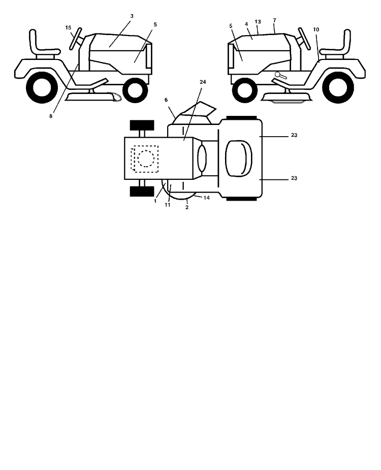 Decals Diagram and Parts List for GTH2548-LOGT25H48B/954572134 2004-01 Husqvarna Lawn Tractor
