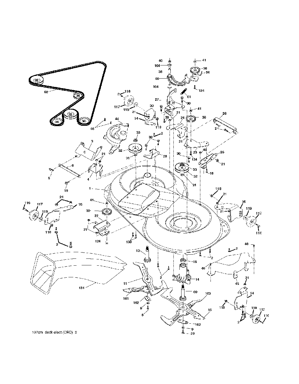 Mower Deck / Cutting Deck Diagram and Parts List for CTH200TWIN (96061022600)(2007-10) Husqvarna Lawn Tractor