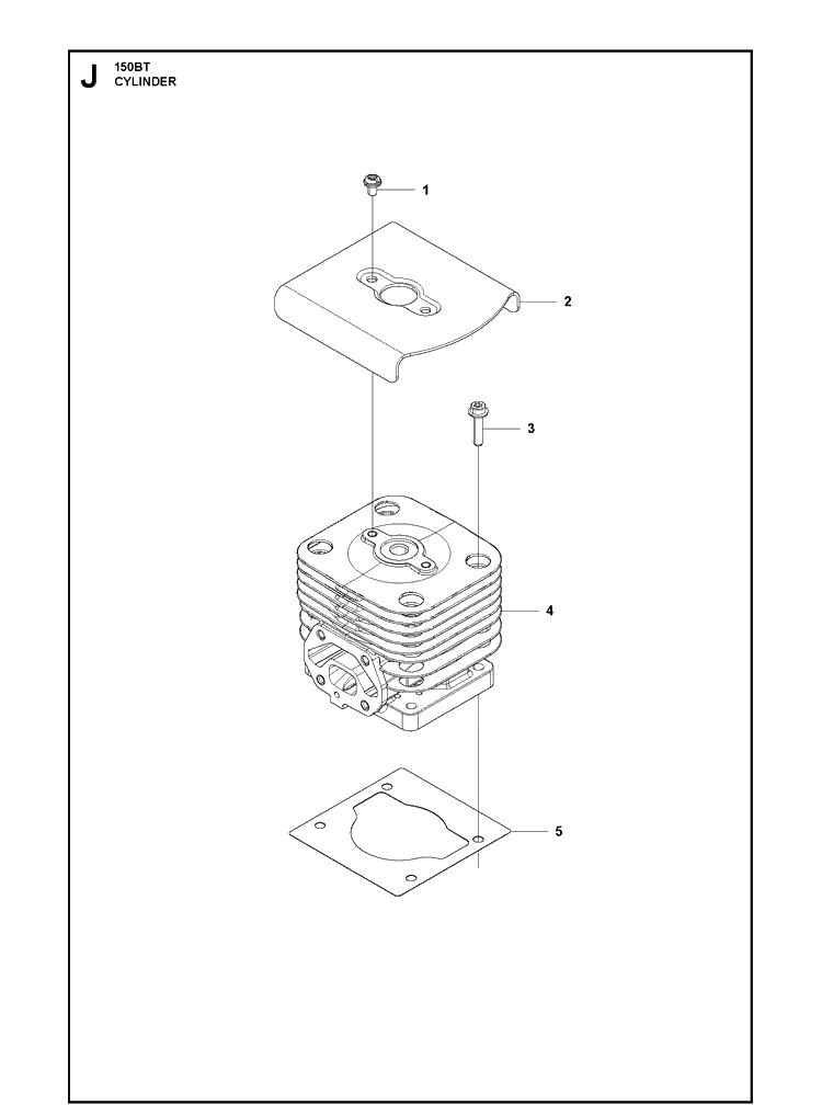 Cylinder Diagram and Parts List for 150BT  Husqvarna Leaf Blower / Vacuum