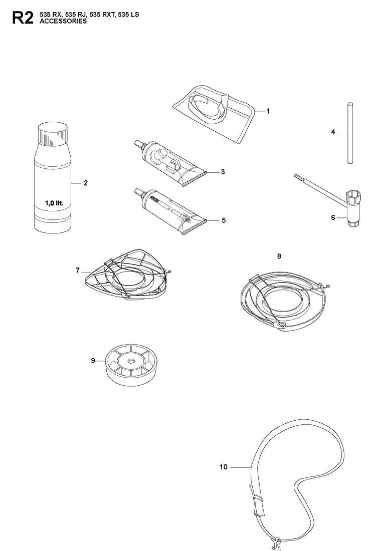 Accessories 2 Diagram and Parts List for 535RJ  Husqvarna Brush Cutter