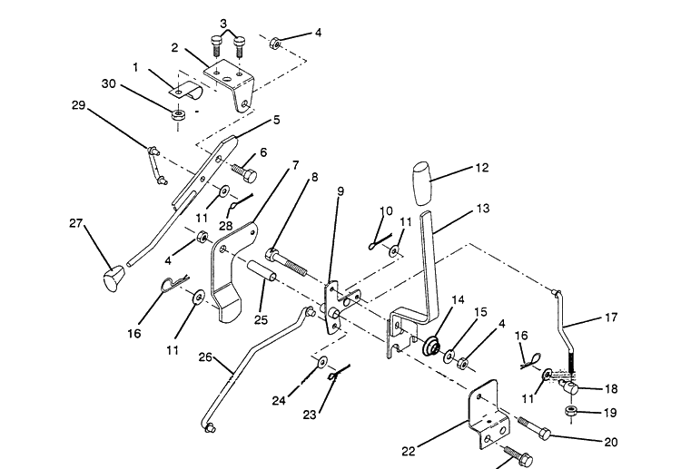 Mower Lift Lever Diagram and Parts List for LT92012 (H1292A)(954000251)(1993-01) Husqvarna Lawn Mower