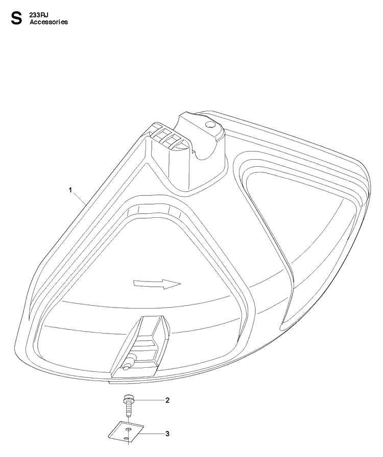 Accessories Diagram and Parts List for 233RJ 20090100001-20112700000 Husqvarna Brush Cutter