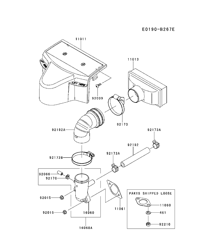 Air Filter And Muffler Diagram and Parts List for FR600V-AS11 2017-09 Husqvarna Engine