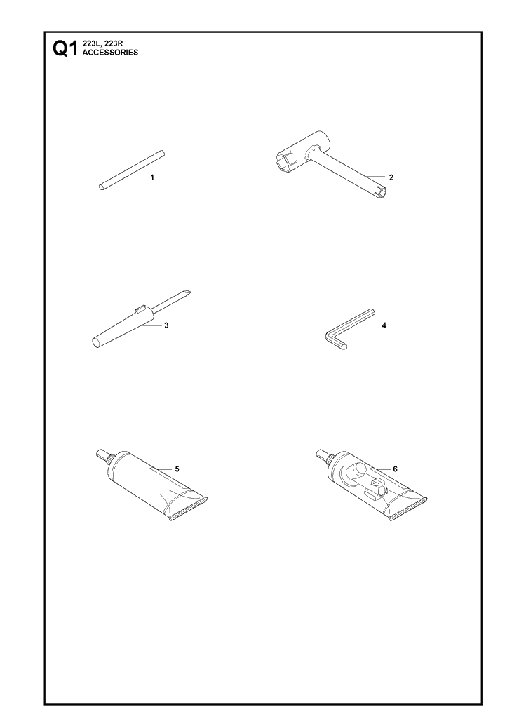Accessories 2 Diagram and Parts List for 223R 2011 Husqvarna Brush Cutter