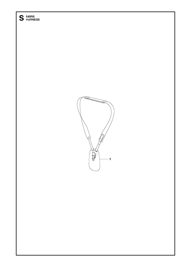 Harness Diagram and Parts List for 543RS (967348201)(20192200001-Current) Husqvarna Brush Cutter