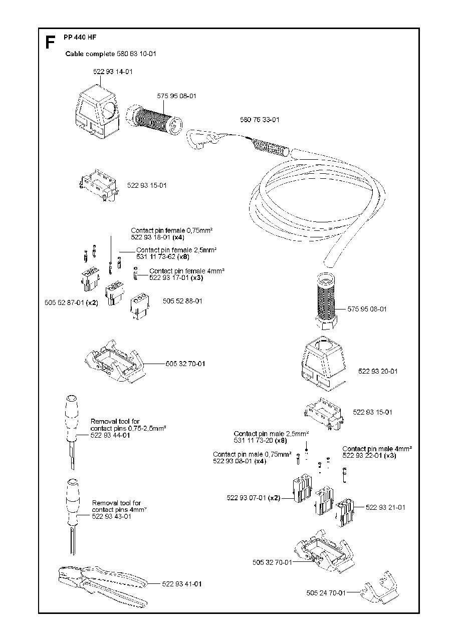 Electrical Diagram and Parts List for PP440 2012-03 Husqvarna Miscellaneous