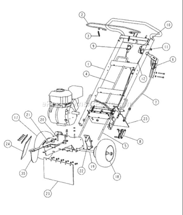 Page E Diagram and Parts List for SG11 2000-12 Husqvarna Stump Grinder