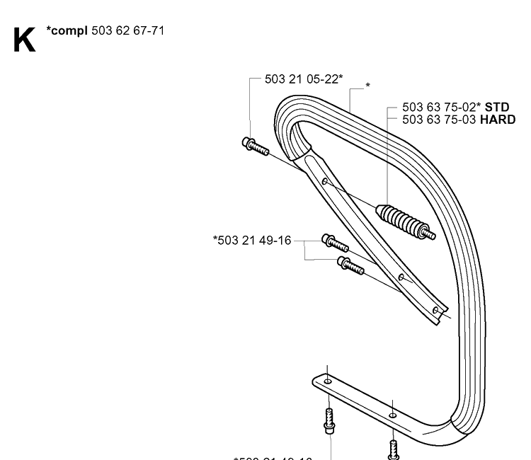 Handle 2 Diagram and Parts List for 365 20051800001-20070900000 Husqvarna Chainsaw