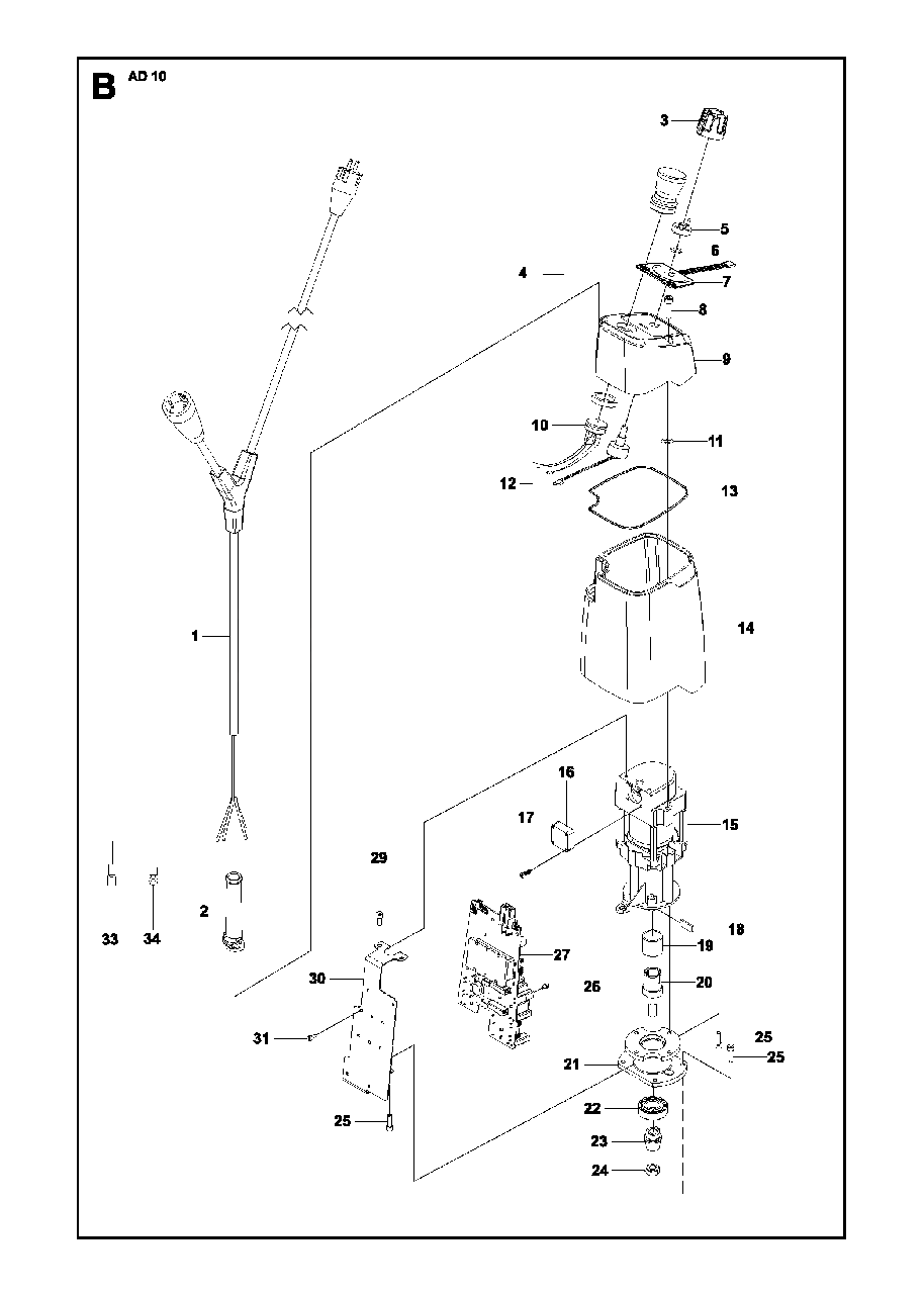 Electrical Diagram and Parts List for AD10 2011-06 Husqvarna Miscellaneous