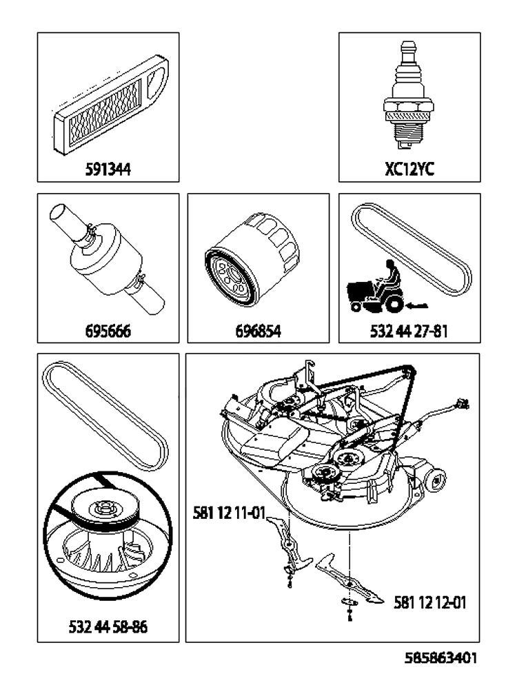 Accessories Diagram and Parts List for CTH224TFI (96051011000)(2013-10) Husqvarna Lawn Tractor