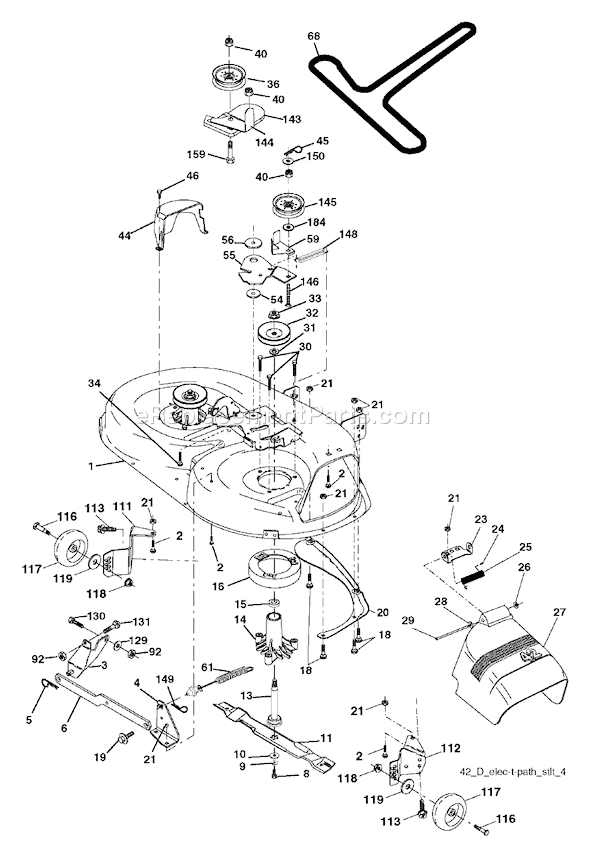 Page F Diagram and Parts List for LTH1542 (96013000900) (2005-10) Husqvarna Lawn Tractor
