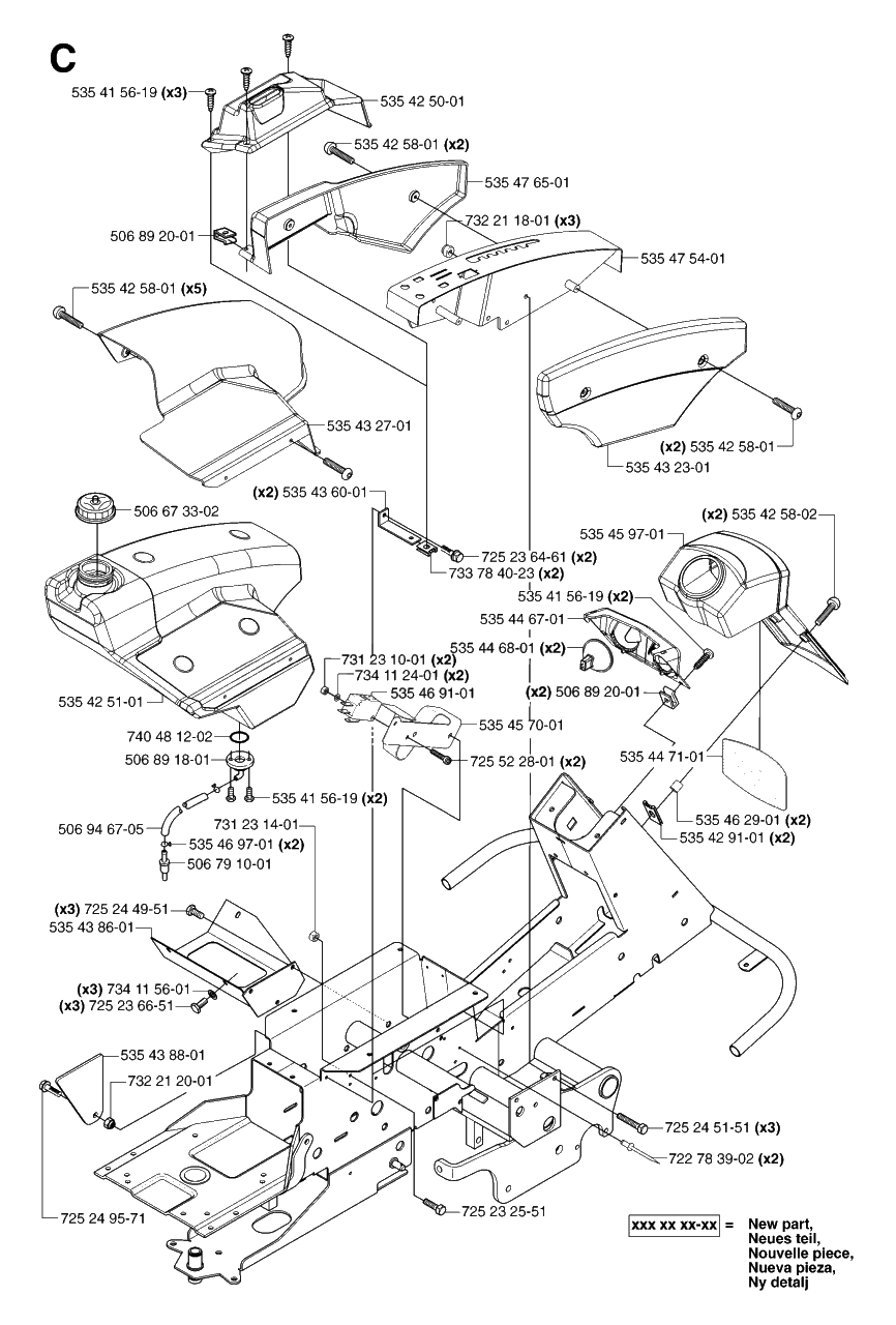Cover 2 Diagram and Parts List for PF21AWD (953536501)(2005-04) Husqvarna Lawn Tractor