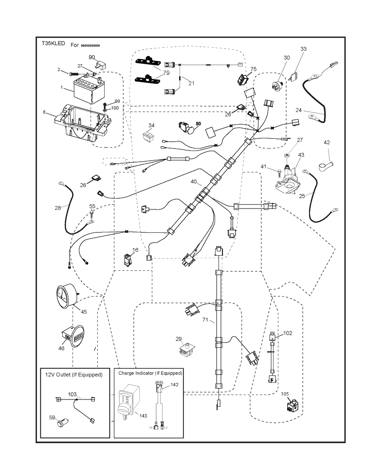 Electrical Diagram and Parts List for TS354  Husqvarna Lawn Tractor
