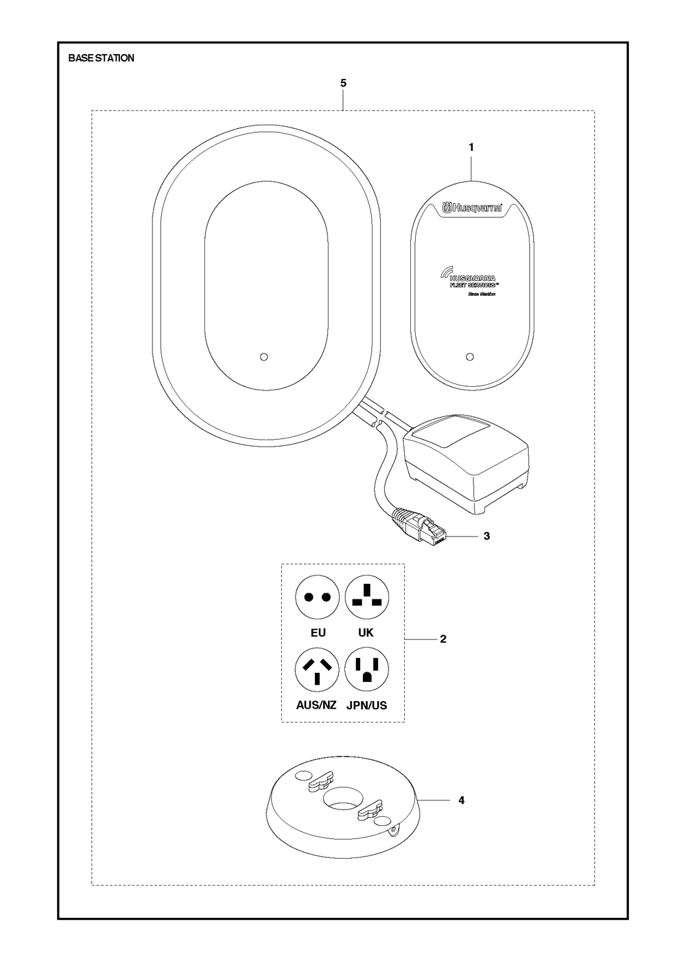 Base Station Diagram and Parts List for HFS HUSQVARNA FLEET SERVICES Husqvarna Chainsaw