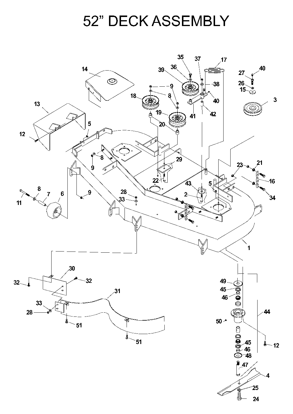 52/132cm Cutting Deck Diagram and Parts List for IZ5223KOA (968999208)(2004-09) Husqvarna Lawn Tractor