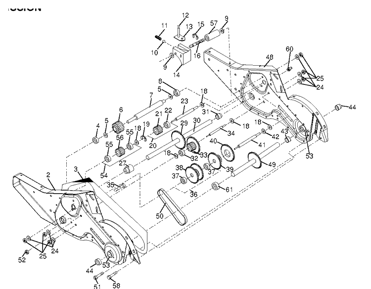 Transmission Diagram and Parts List for DRT900H (96093001203)(2013-03) Husqvarna Cultivator