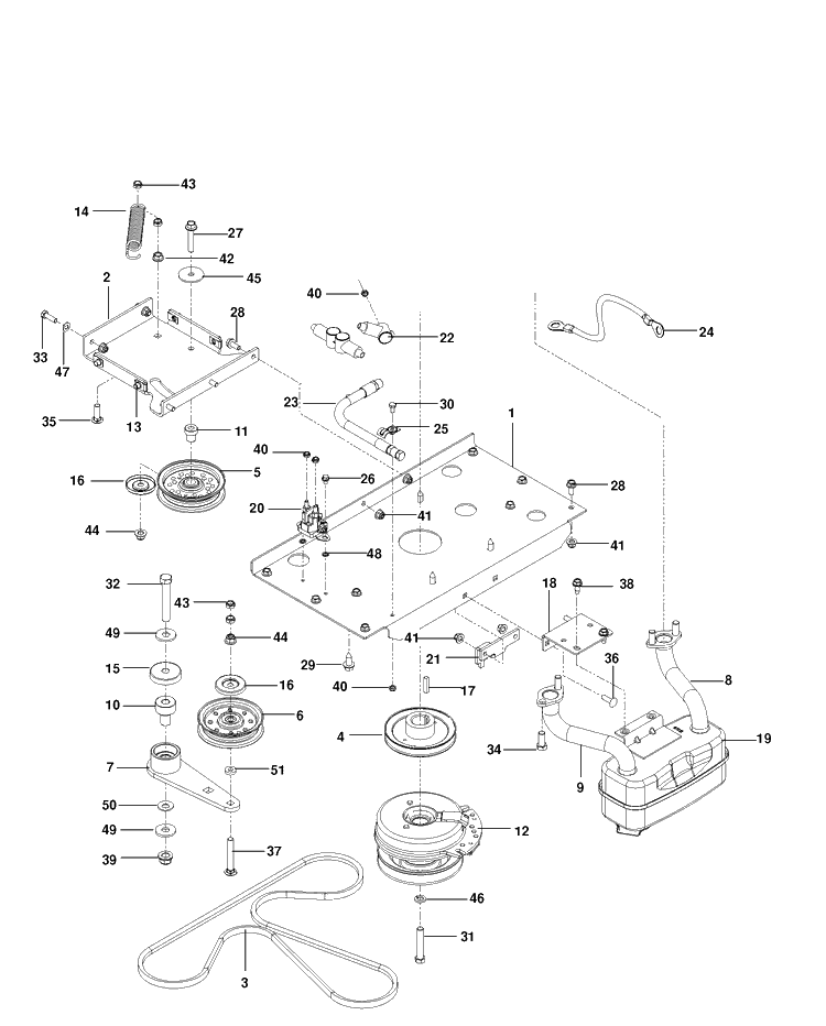 Engine Plate Diagram and Parts List for MZ5424S (967003903)(2013-07) Husqvarna Lawn Mower