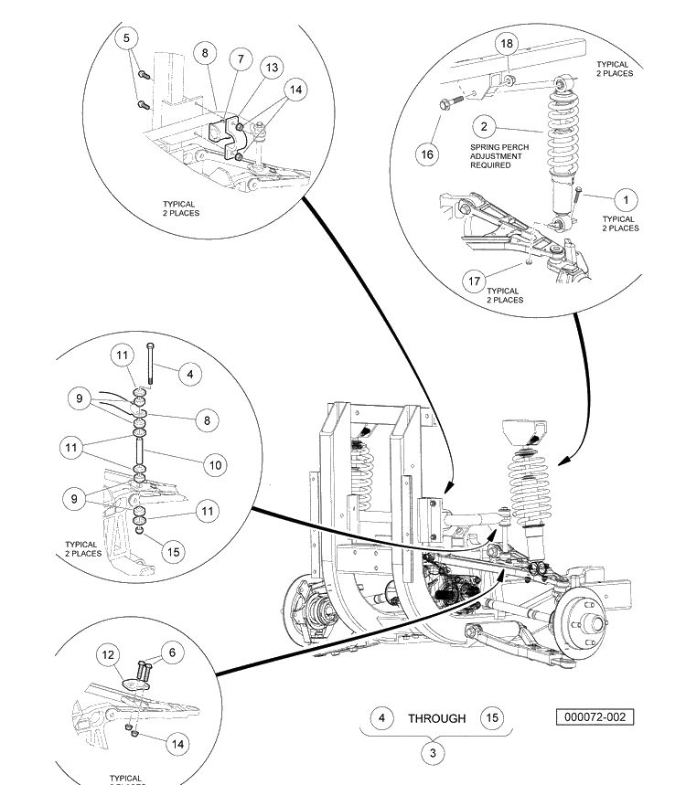 Front Suspension (High-Capacity Option) Diagram and Parts List for HUV4420G 2006-11 Husqvarna Lawn Tractor