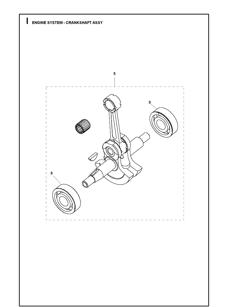Crankshaft Diagram and Parts List for 333R Mark II Husqvarna Edger