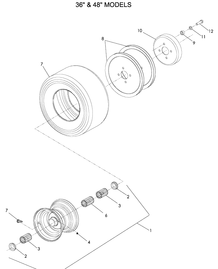 Wheels And Tires 1 Diagram and Parts List for WG3213P (968999114)(2008-06) Husqvarna Lawn Mower