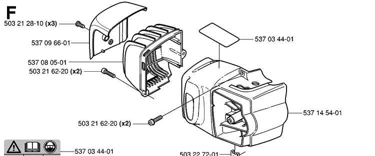 Cover Diagram and Parts List for 326HD75 (X-SERIES)(20030100001-20062700000) Husqvarna Hedge Trimmer