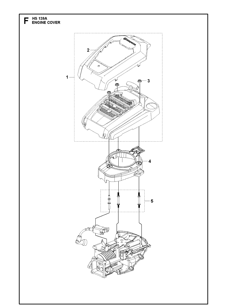 Engine Cover Diagram and Parts List for 599912201 531450701 Husqvarna Engine