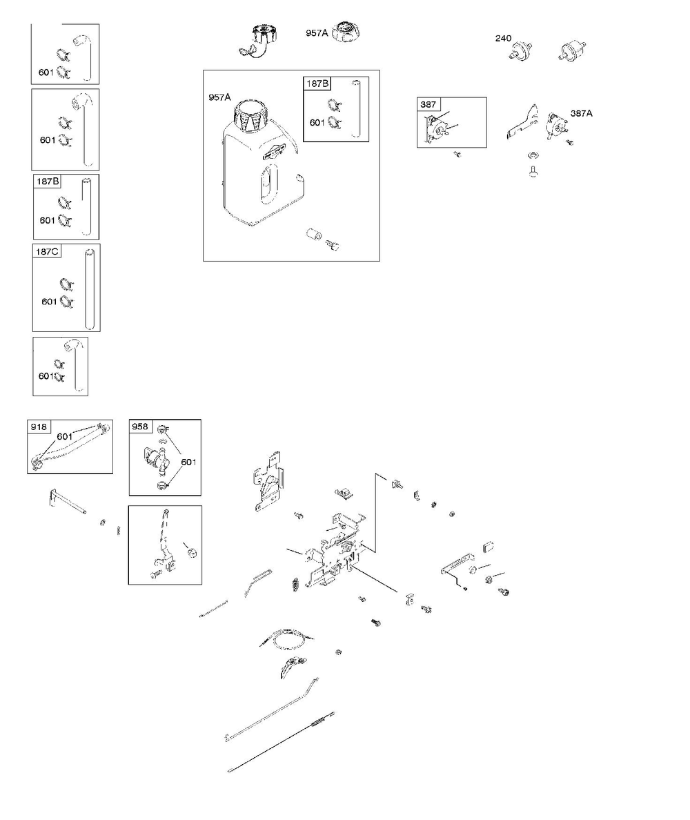 Controls Diagram and Parts List for 219807-3210-B1  Husqvarna Engine