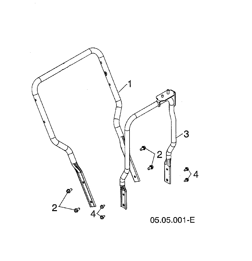 Lower handle Diagram and Parts List for 96193010106  Husqvarna Snow Blower