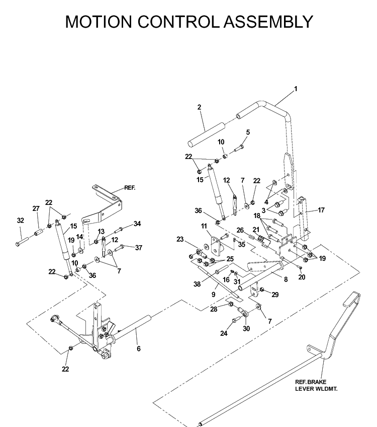 Handle And Controls Diagram and Parts List for IZ4218 (968999204)(2004-08) Husqvarna Lawn Mower