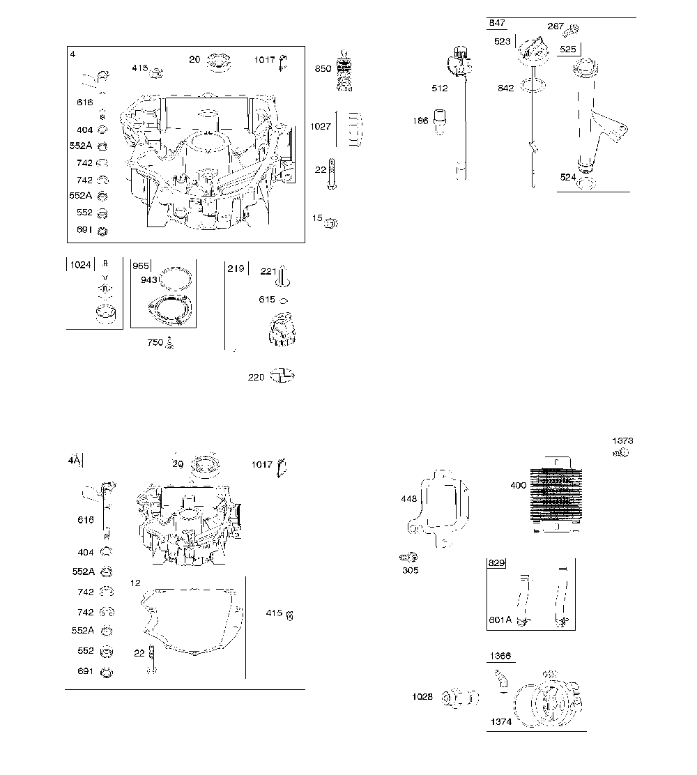 Engine sump/lubrication/oil cooler Diagram and Parts List for 967277501-01  Husqvarna Lawn Mower