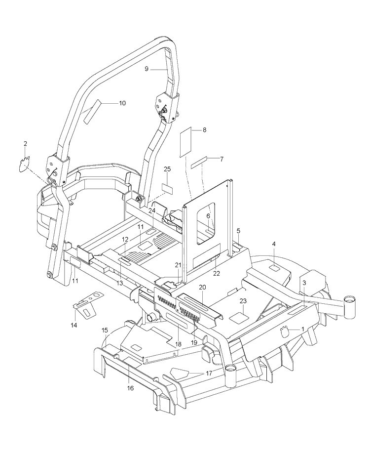 Decals Diagram and Parts List for PZ6034FX (96661440100)(2011-01) Husqvarna Lawn Mower