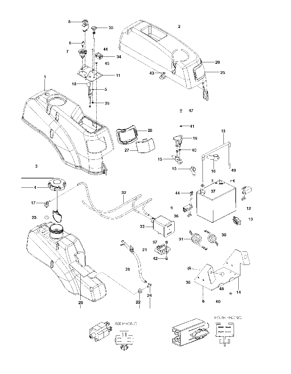 Ignition System Diagram and Parts List for RZ46215 (967009805)(2013-11) Husqvarna Lawn Tractor