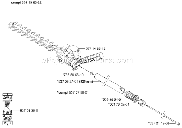 Page J Diagram and Parts List for HA850ATTACHMENT 2004-01 Husqvarna Trimmer