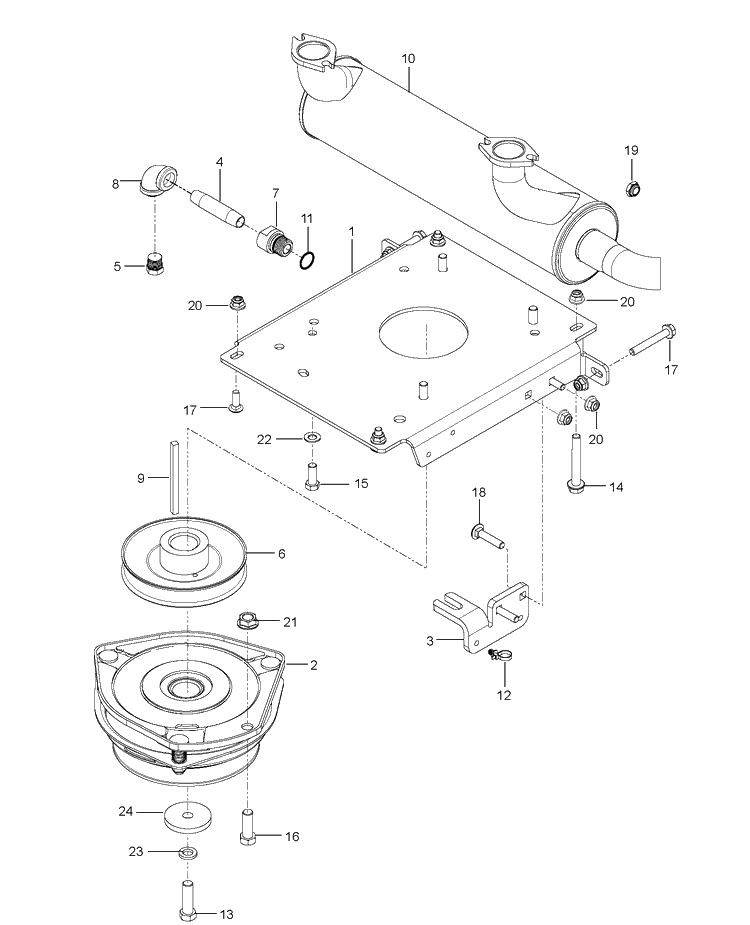 Engine Mounting, Guards And Muffler Diagram and Parts List for Z554X (96767860200)(2020-09) Husqvarna Lawn Mower
