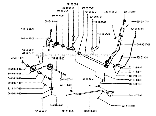 Page B Diagram and Parts List for RIDER97012 1994-03 Husqvarna Lawn Tractor