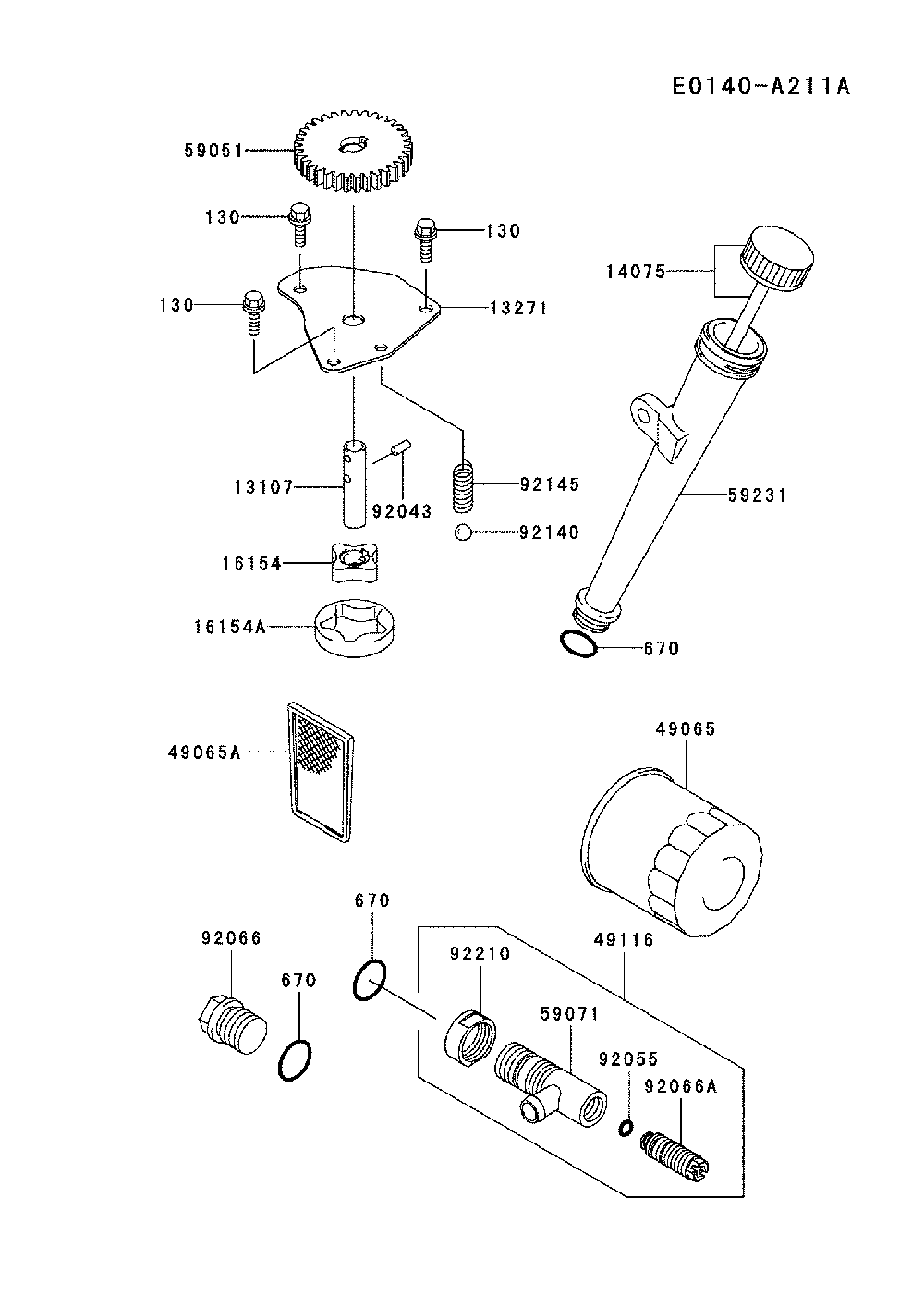 Lubrication-equipment Diagram and Parts List for YTH1542XP-96013000101  Husqvarna Lawn Tractor