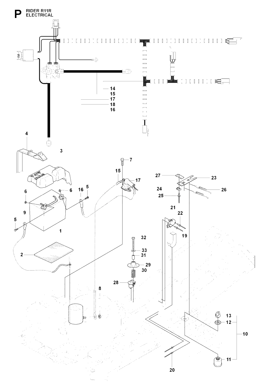 Electrical Diagram and Parts List for R11R (966830401)(2009-04) Husqvarna Lawn Tractor