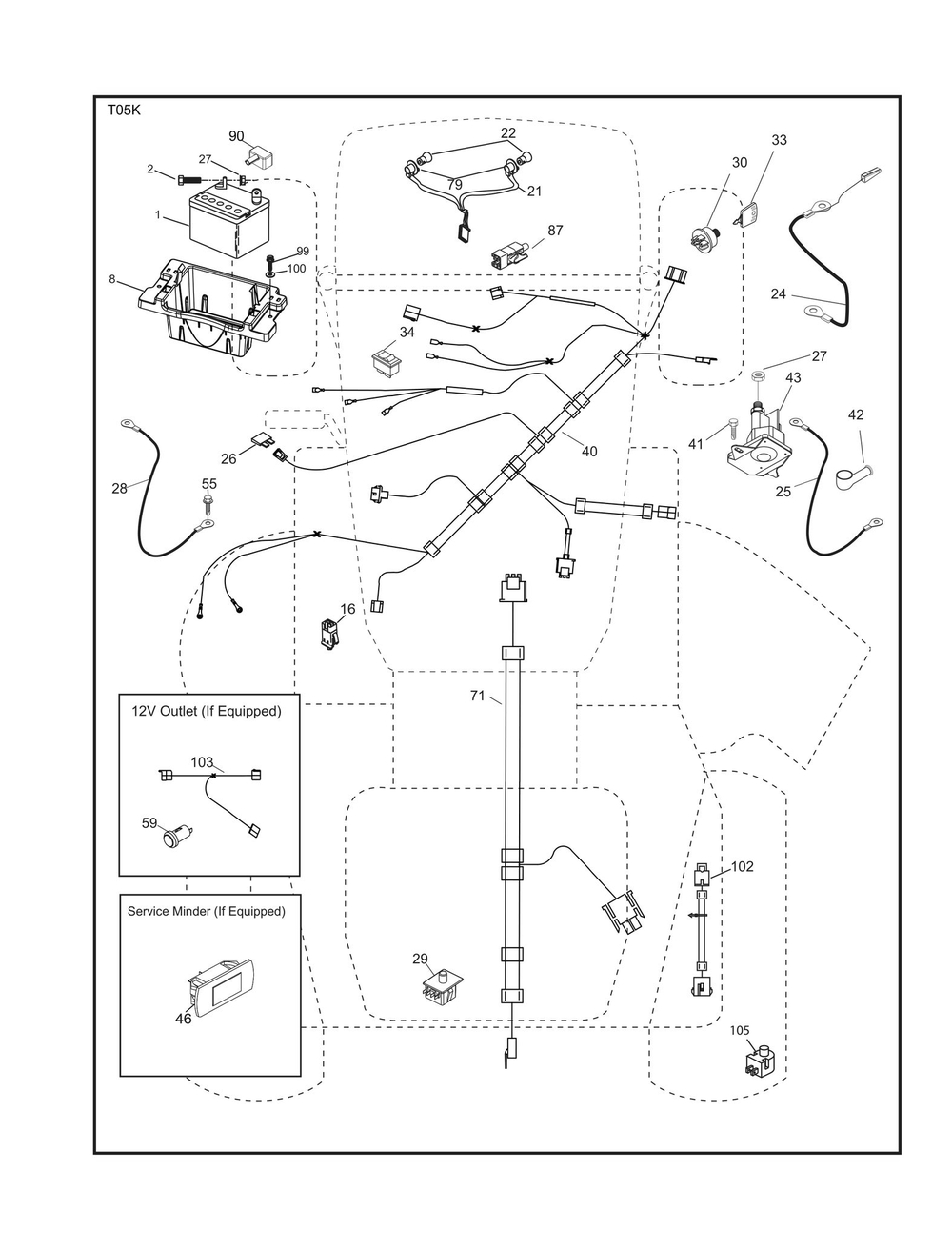 Electrical Diagram and Parts List for TS146  Husqvarna Lawn Tractor